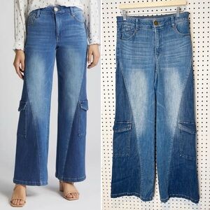Wit & Wisdom | ‘Ab'Solution Colorblock Wide Leg Cargo Jeans Sz. 8